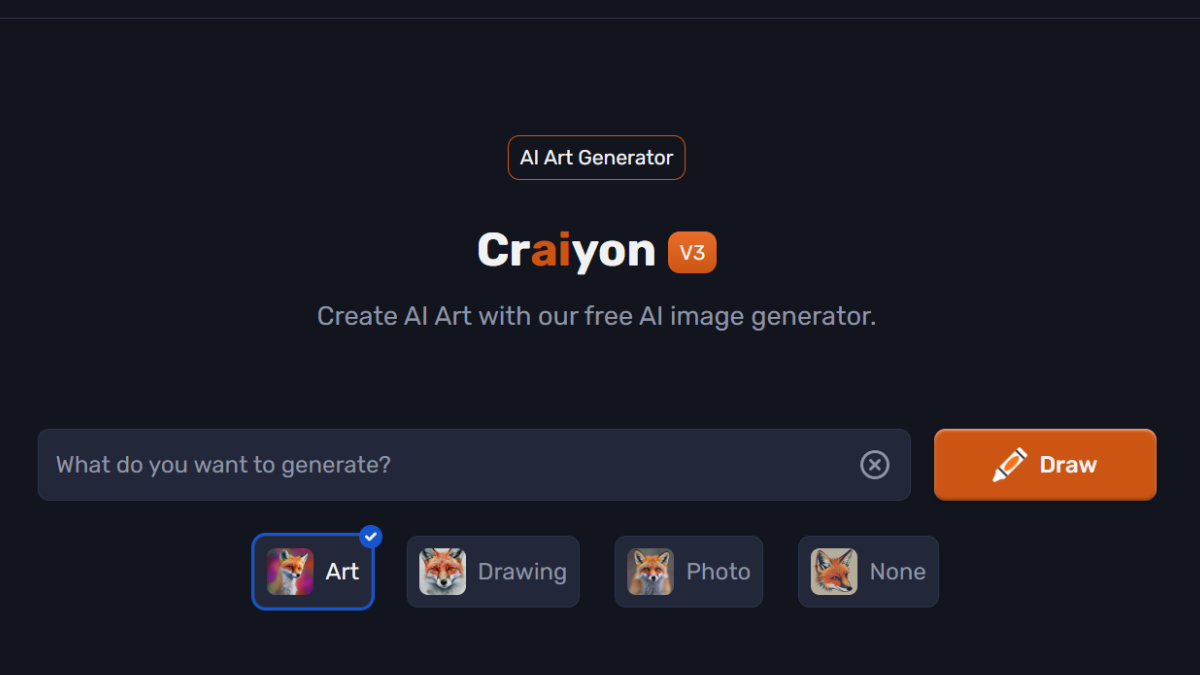 Craiyon free text to art generator