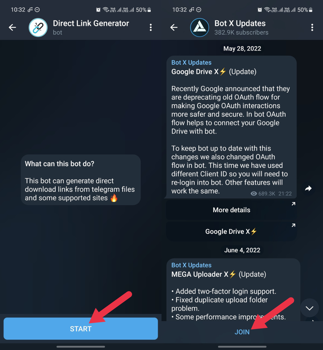 Telegram direct link generator bot