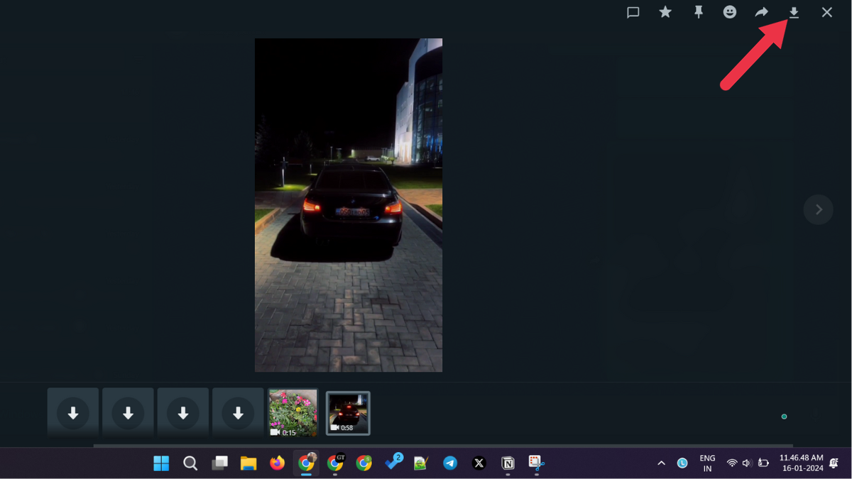WhatsApp Web video download icon