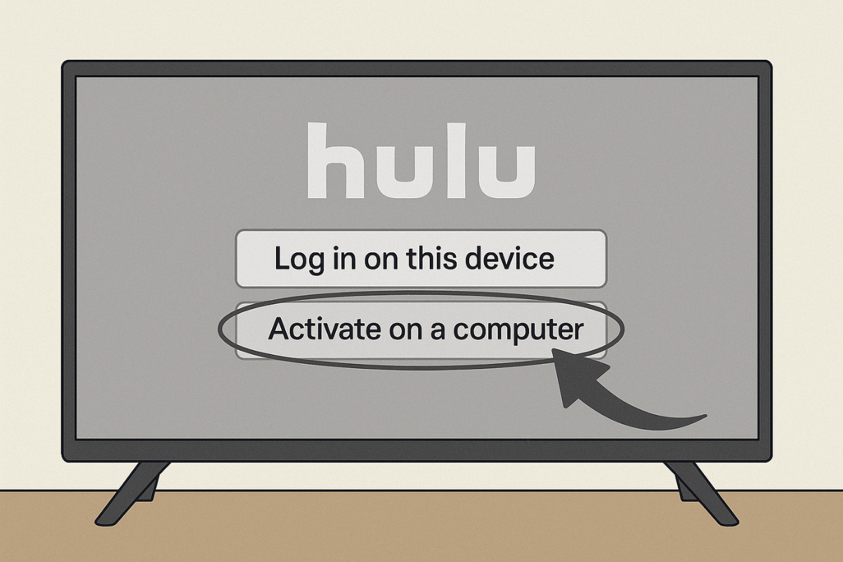 Hulu 'Activate on a computer' option